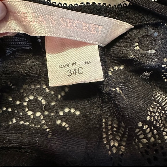 VICTORIA'S SECRET LACIE PUSH UP BODY LACE SLIP SUIT BRA DRESS Black 34C (j10 - Picture 10 of 14